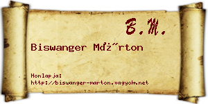 Biswanger Márton névjegykártya